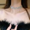 Collana Doppia Strato Ovale con Strass Stile Coreano - Raffinata e Versatile Catena per la Clavicola per Donne