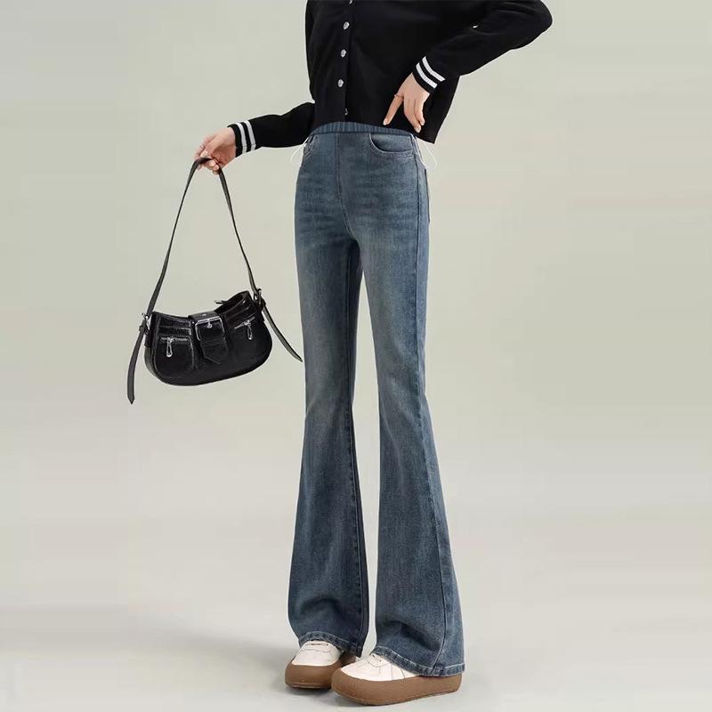 Maternity Drawstring Flare Denim Pants - Elastic Waist, No Belly Support, Spring 2026 M