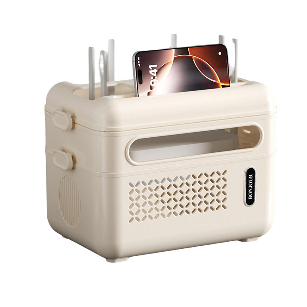 Home WiFi Router Storage Box Multi Functional Storage Rack Plug In Board Charging Cable Sorting Box Large Capacity Storage Box