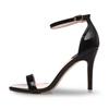 High Ankle Patent Stiletto Beautiful [ZUYEE] Women's Sandals, Heels, Strap, Leather, Heels, Legs, Black, 25.0cm