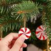 Christmas Photo Props 12/24/36Pcs Candy Cane Ornaments, Wooden Xmas Tree Decor with Red Green Rustic Striped Color, Holiday Hanging Decorations