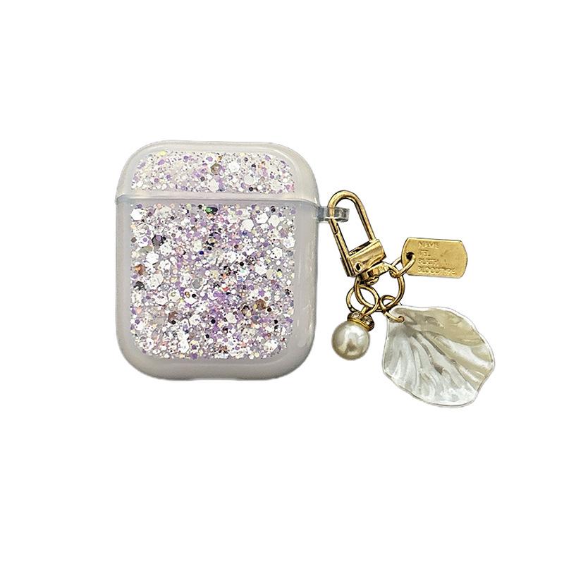 Silver Foil Glitter Sequined Airpodspro2 Bluetooth Headset Cover For Apple Airpods 3 /4 Shell