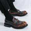 Fashionable New Men Round Toe Business Casual Leather Shoes Luxury Brand Men Spring Comfortable Thick Soled Banquet Oxford Shoes