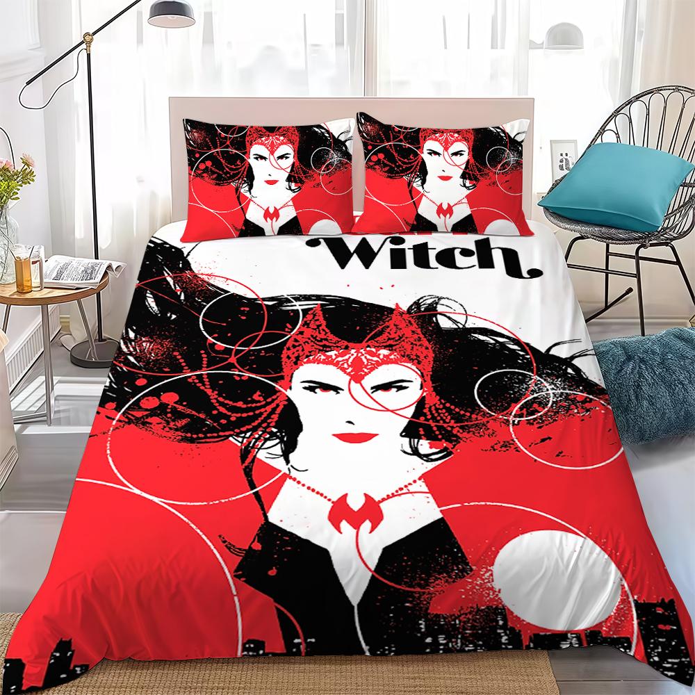 S-Scarlet W-Witch Duvet Cover Set Home Style Bedding Soft Laundry Cotton Bed 3 Piece Set Student Dormitory Gift