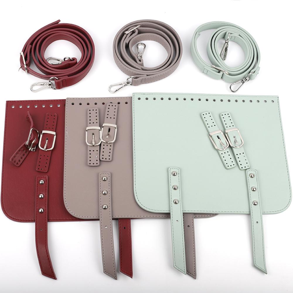 1Set DIY Handmade Handbag Set Leather Bag Cover Shloulder Strap for Women Crochet Backpack Purse Crossbody Bags Accessories