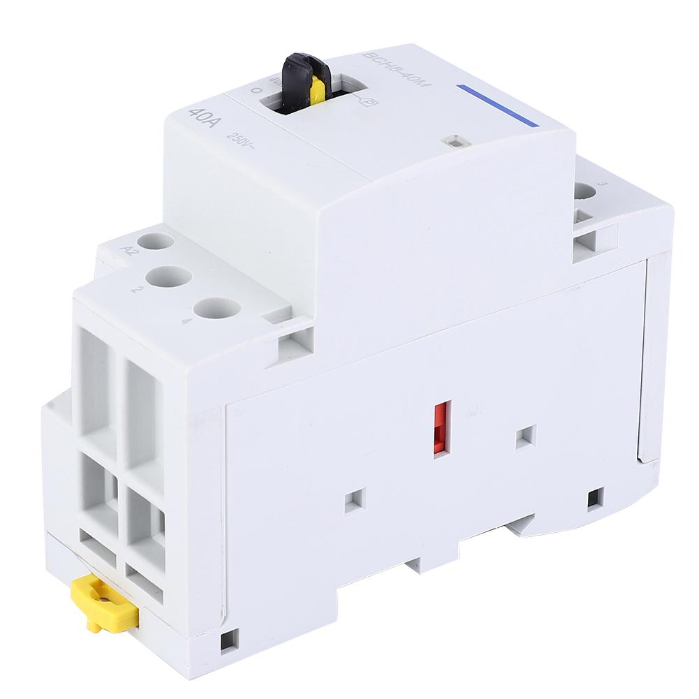 BCH840M 2P 40A 230V Household AC Contactor DIN Rail Mount with Manual Control Switch (2NO)