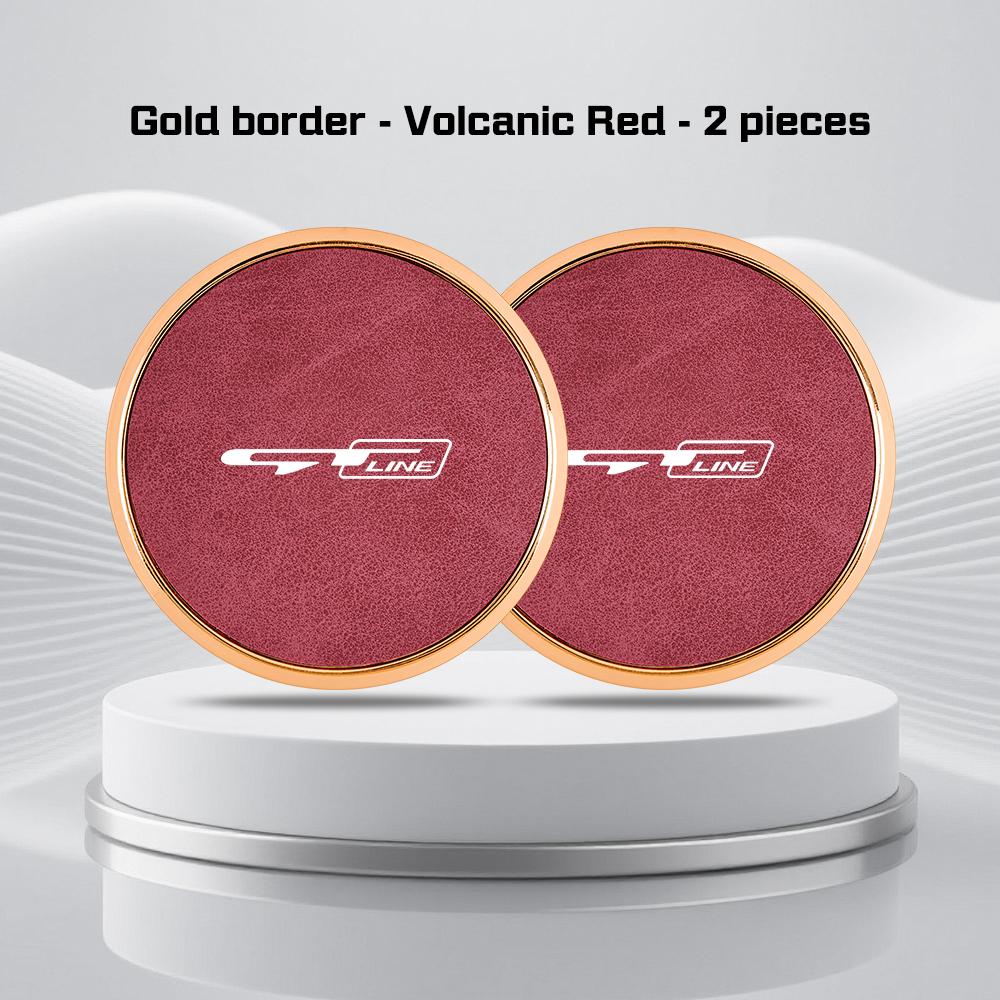 Car Leather Alloy Coaster For Kia GTLine RIO K2 K3 K4 K5 k8 Sportege Picanto Optima Soul Ceed Water Cup Holder Pad Non-slip Mat rnqt40