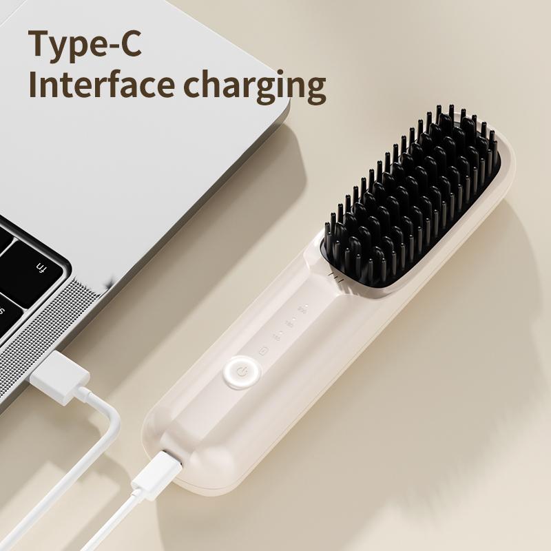 Compact Electric Hair Brush Ion Generator Digital Temperature Display Hot Comb Silky Smooth Hair Brushes