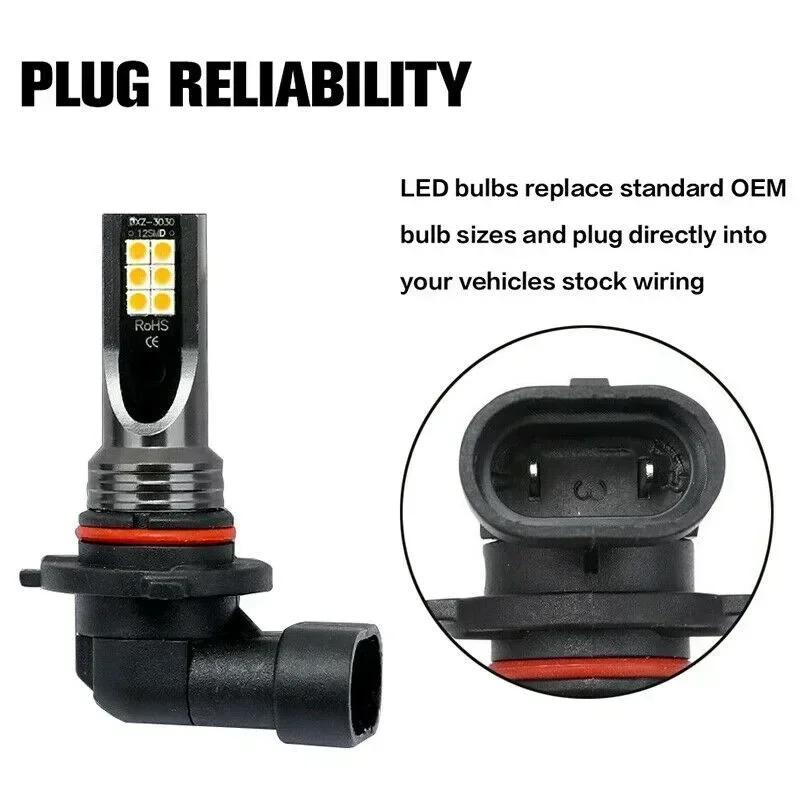 2Pcs 9006 HB4 Fog Lights Bulb 3030SMD 3000K Golden Yellow Car Driving Running Lamp Auto Leds Light DC 9-32V Fog Light Headlight