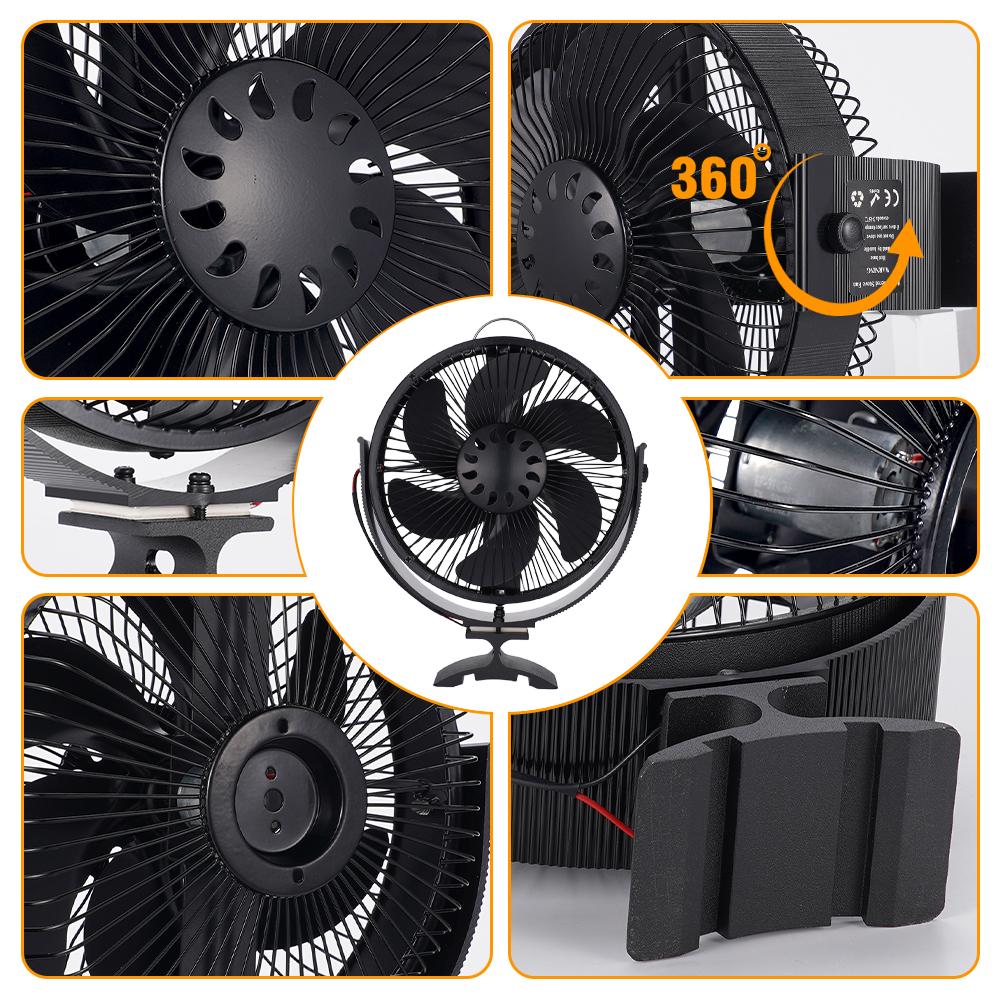 2 In 1 Wall Mounted Stove Fan 6 Blades Free Standing Fireplace Fan Log Wood Burner Ecofan Quiet Home Efficient Heat Distribution
