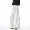 Loose diagonal cut deconstruction sweatpants men's sports trousers high street autumn new retro casual wide-leg scimitar American cotton