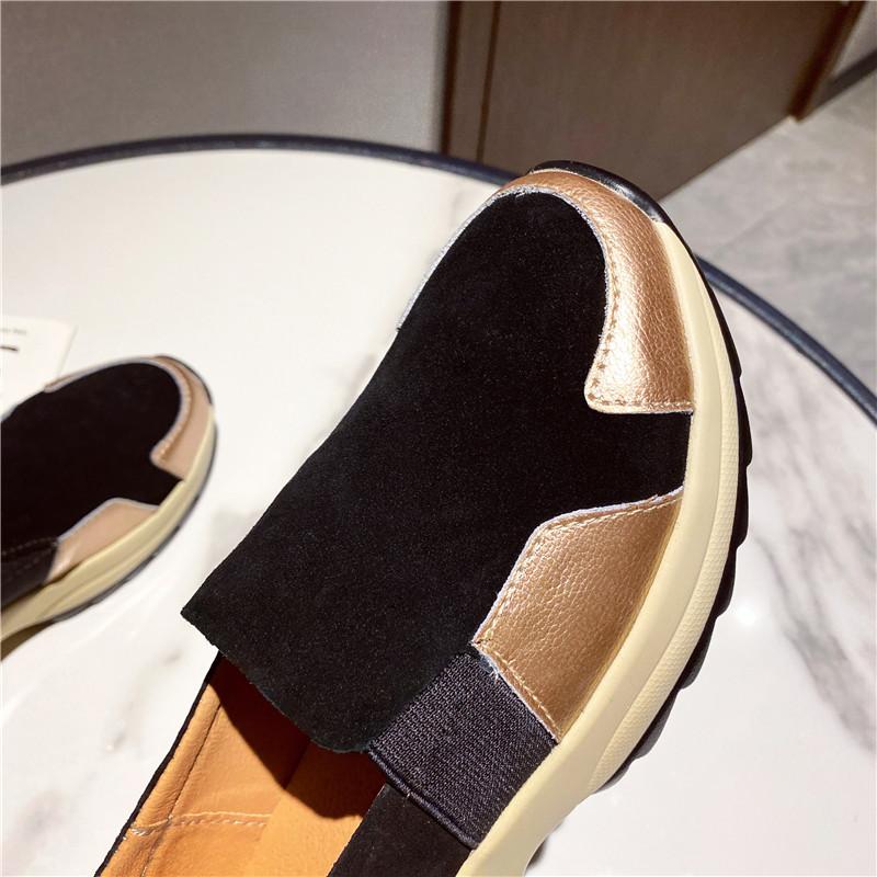 Damen Plateau-Loafer, lässig, elegant, schwarz, zum Reinschlüpfen, dicke Sohle, Shake-Schuh, Übergröße, Sneakers, Sportschuhe