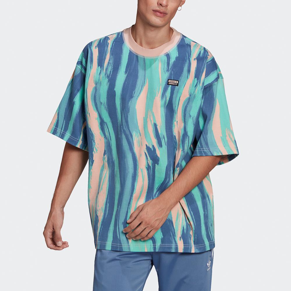 Adidas Originals Grx Dtc Tee Aop Marble Print Round Neck Sports Short Sleeve T-Shirt Men Tops Multicolor GN3319