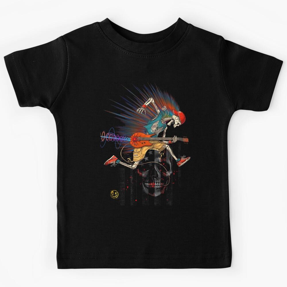 Skeleton Playing The Guitar Kids T-Shirt 130