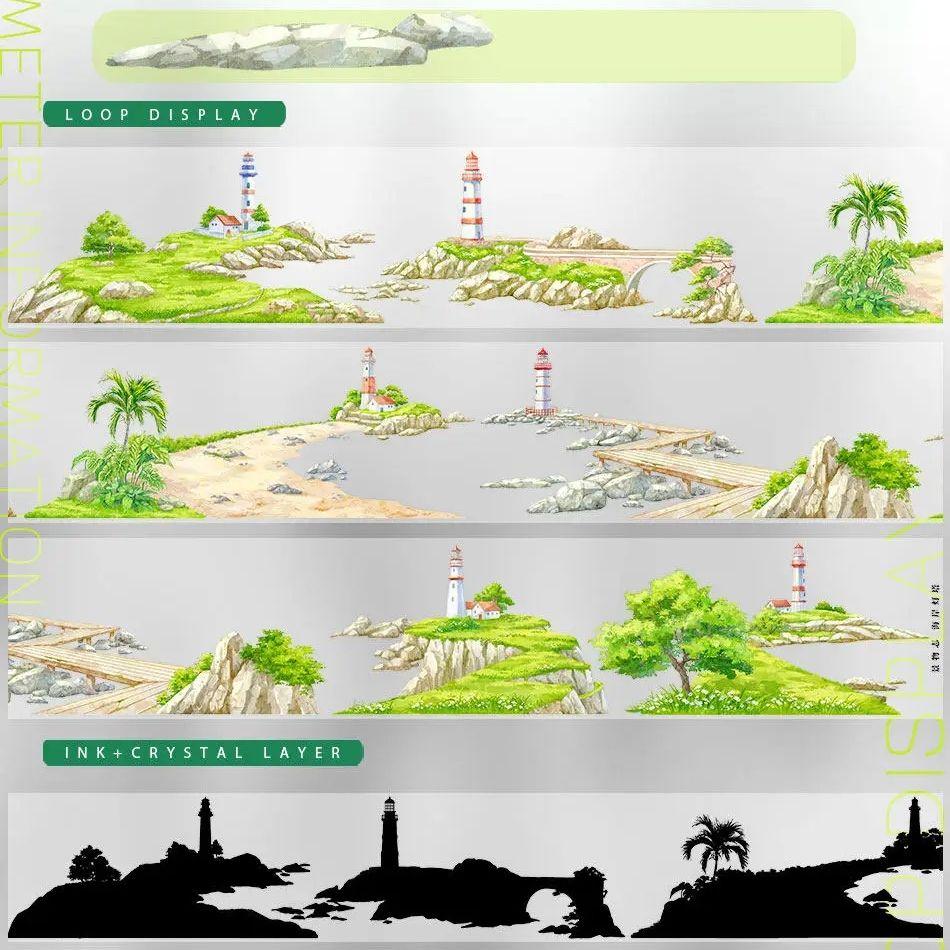 Town Modern Landscaping Building Journal Washi Pet Tape Scrapbooking Forest Street