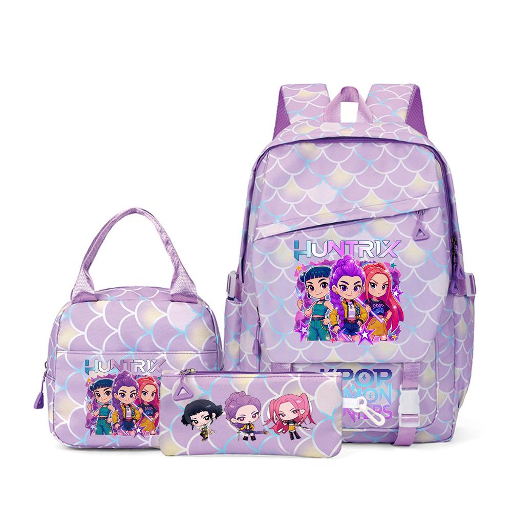 Kpop Witch Hunter Girl Group Primary School Students Print Children S Backpack Schoolbag Three-Piece Schoolbag Three piece set