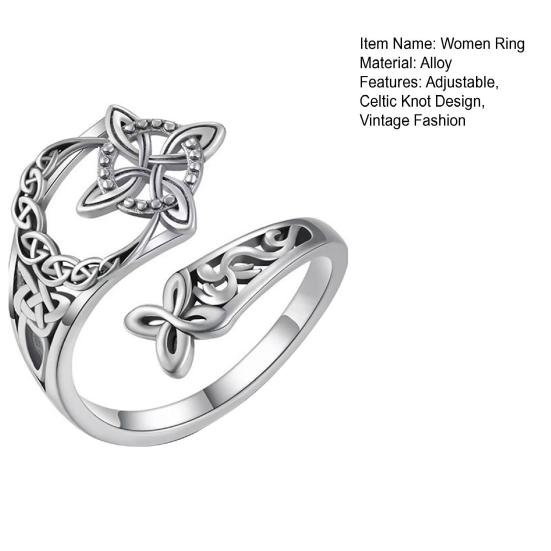 Celtic Knot Ring Women Open Middle Finger Knuckle Thumb Ring Retro Irish Knot Jewelry Birthday Gift for Her Sister Friend