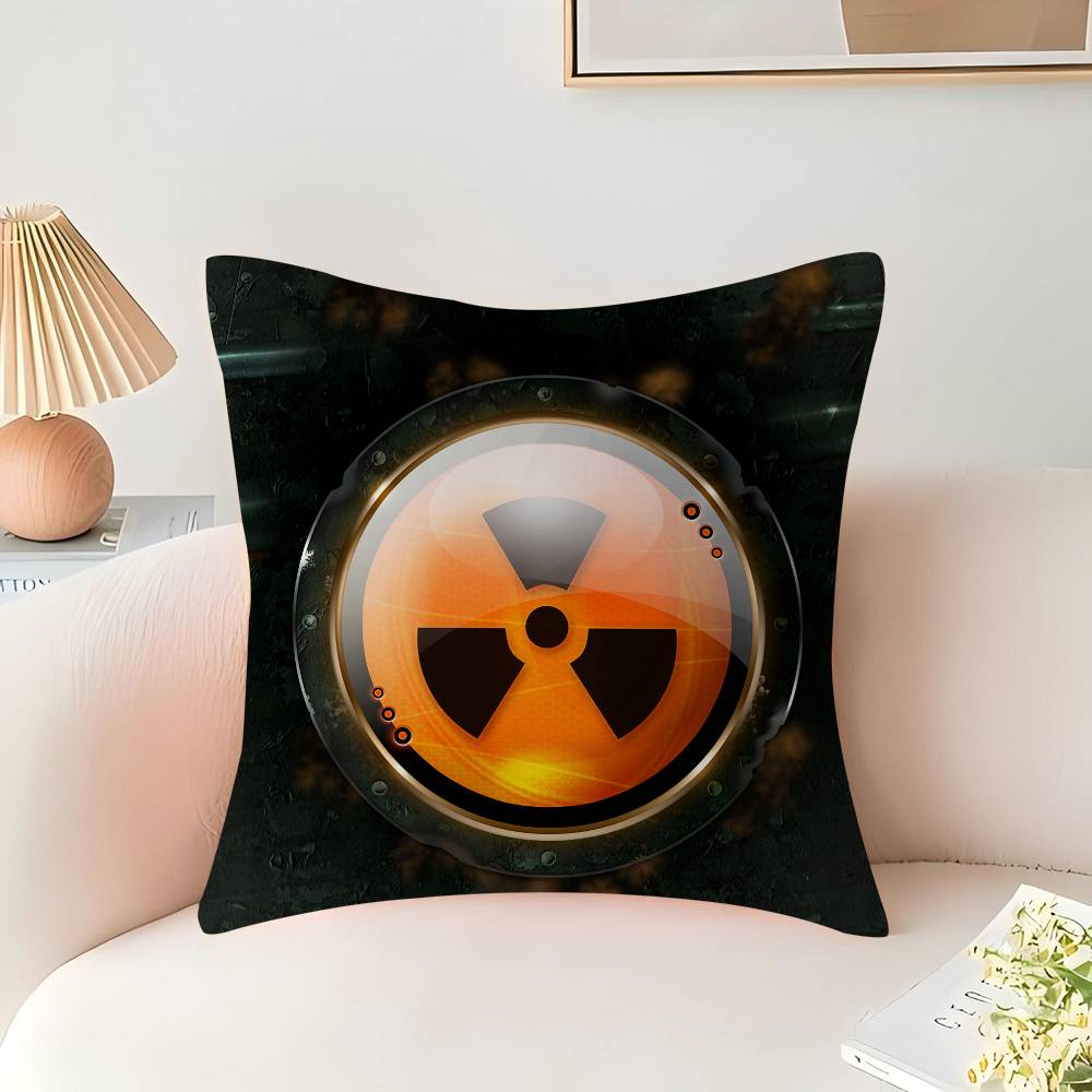 Creative Radiation Logo Pillow Cover Sofa Cushion Cover Home Room Decoration Children Gift