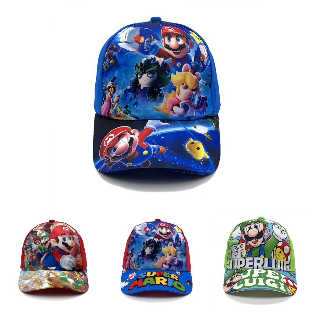 Super Mario Bros Pattern Kids Baseball Cap With Cotton Material And Sun Block For Outdoor Activities