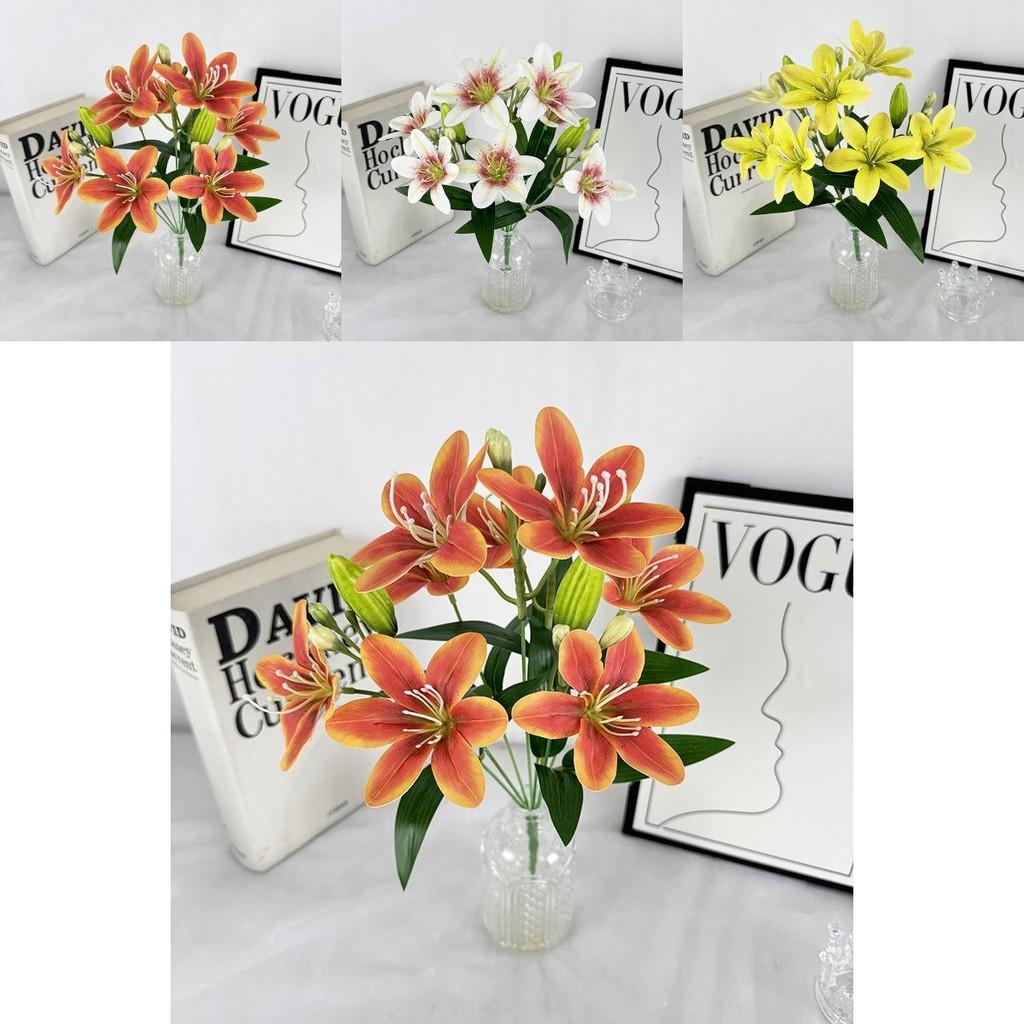 Artificial Lily Flower Bouquet For Wedding Decor And Hotel Lobby Arrangements