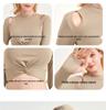 U-Back Long Sleeve Yoga Top with Semi-Fixed Teardrop Cups - Breathable, Quick-Drying Fitness Wear for Autumn & Winter