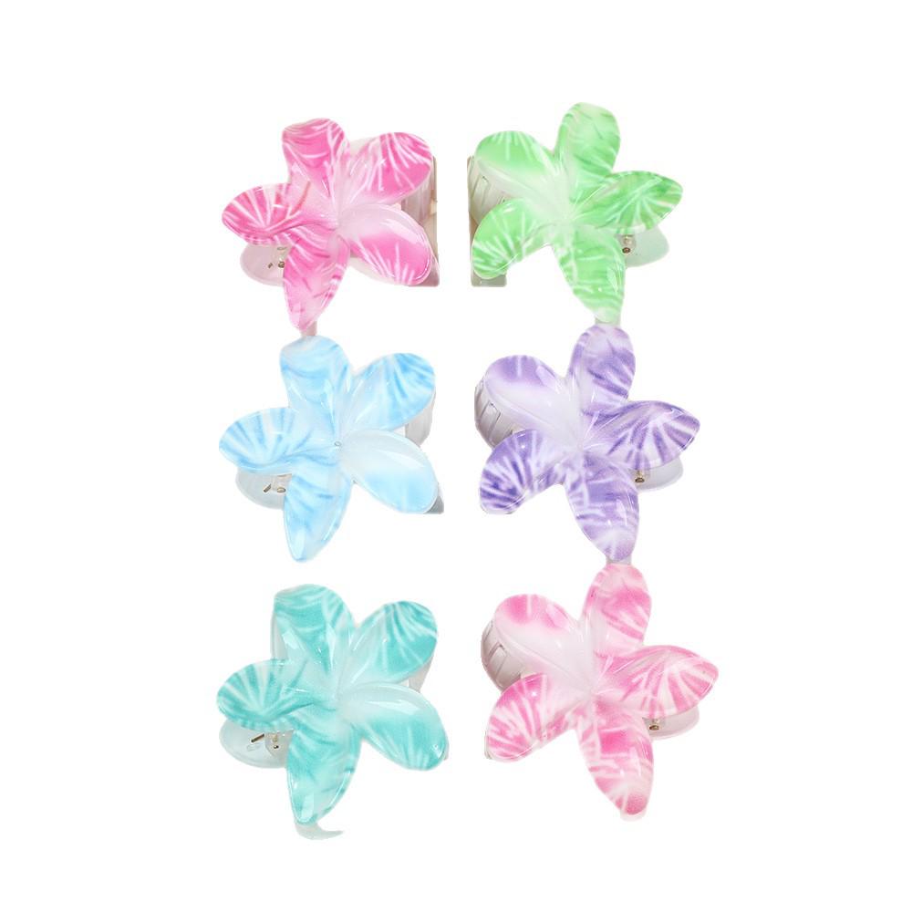 Frangipani Flower Hair Clip for Women, Colorful Beach Accessory, Updo Shark Hairpin, In Stock