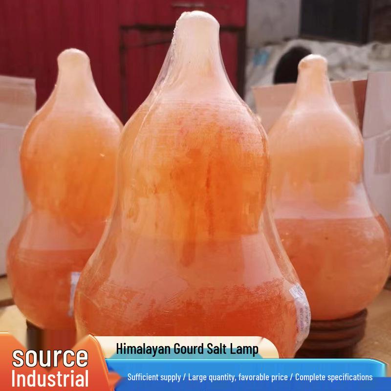 Gourd-Shaped Himalayan Crystal Salt Lamp - Rose Salt Night Light Gift