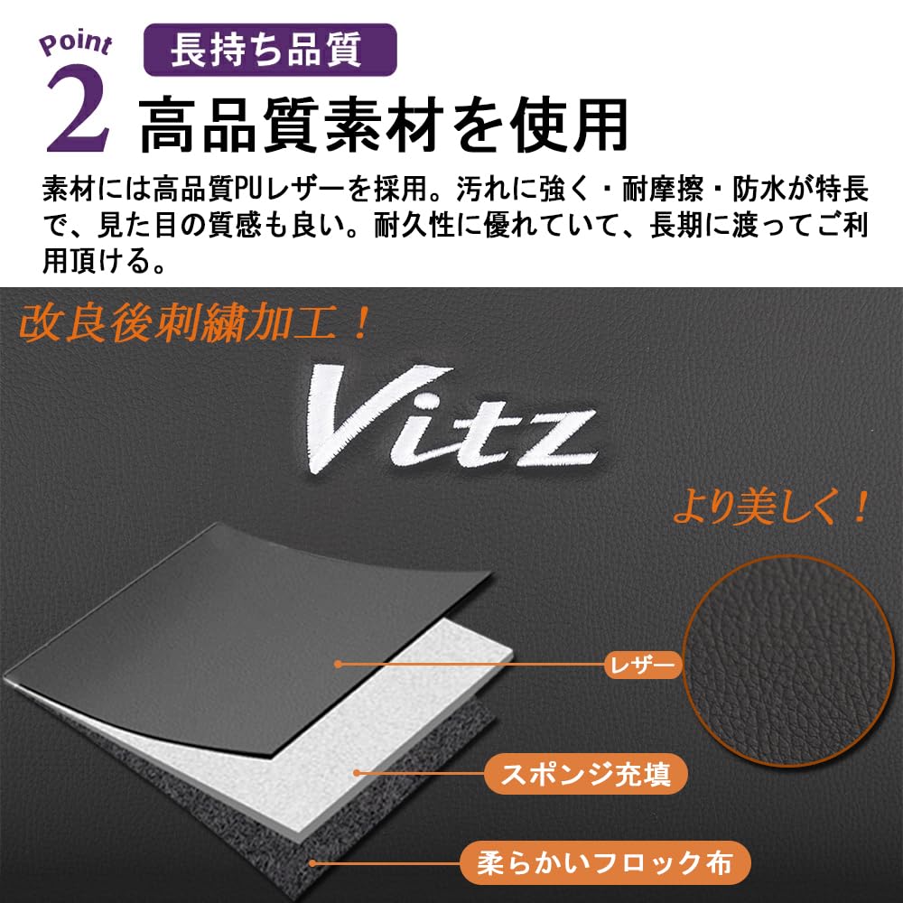 Toyota Vitz 130 Series Exclusive Kick Guard Seat Back Protector Interior Stain Prevention Logo Included