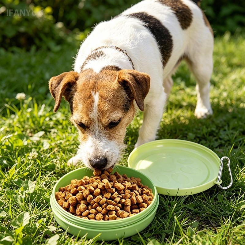 2-in-1 Portable Outdoor Pet Bowl Multifunction Travel Dog Cat Feeding Bowls With Lid for Camping Hiking Leakproof Pet Supplies