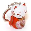 [kimmidoll] Manekineko Nyckelring Figur, Maneki-neko, Lyckoamulett, Lycka, Ekonomiskt Välstånd, Affärsframgång, Kimono, Japansk Stil (HARU)