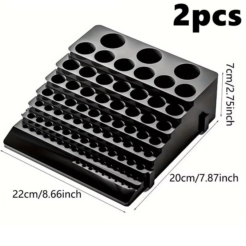 85 Hole Drill Bit Holder Storage Box Workbench Screwdriver Drill Bit Holder Storage Box Suitable for Home Workshop Factory Black
