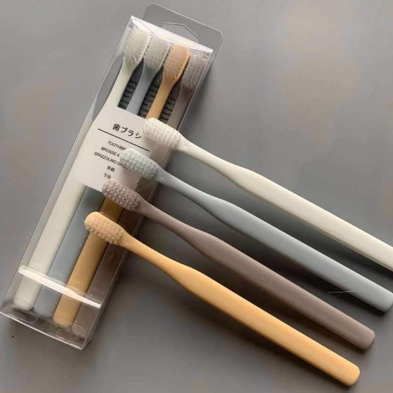 Macaron Kleiner Kopf Muji Bambuskohle Weiche Borsten 4-Kanal Erwachsene Zahnbürste, Weiche Borsten