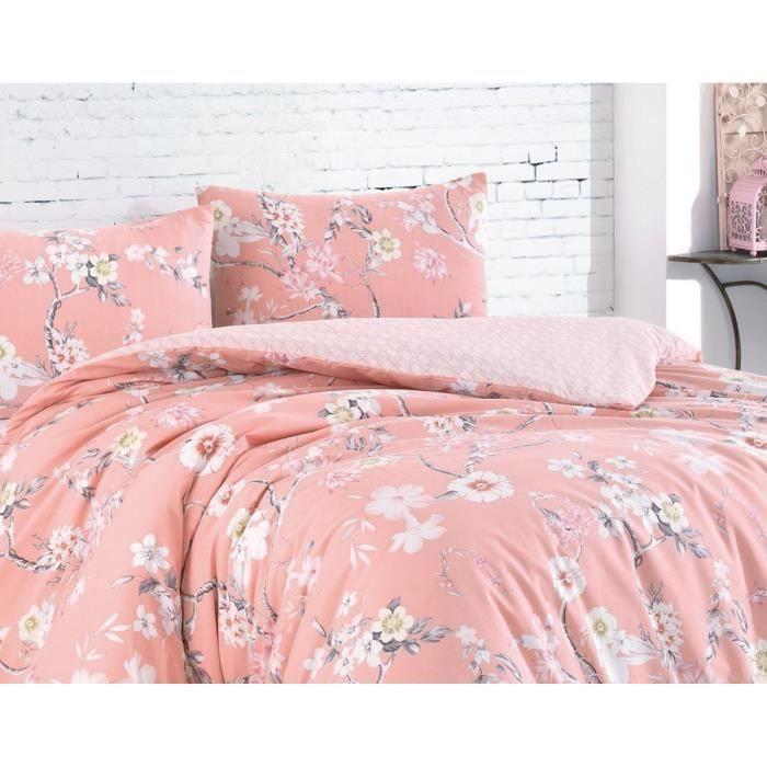 Bed Linen Set - 1 Duvet Cover 220 X 240 Cm + 2 Pillowcases 60 X 60 Cm - 100% Reinforced Cotton - Powder