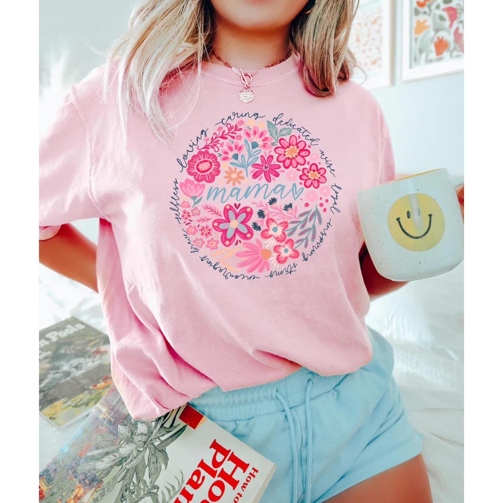 

Vintage floral Mama T-T-Shirt, Mama T-T-Shirt, Strong Woman T-Shirt, Mothers Day, Wome M