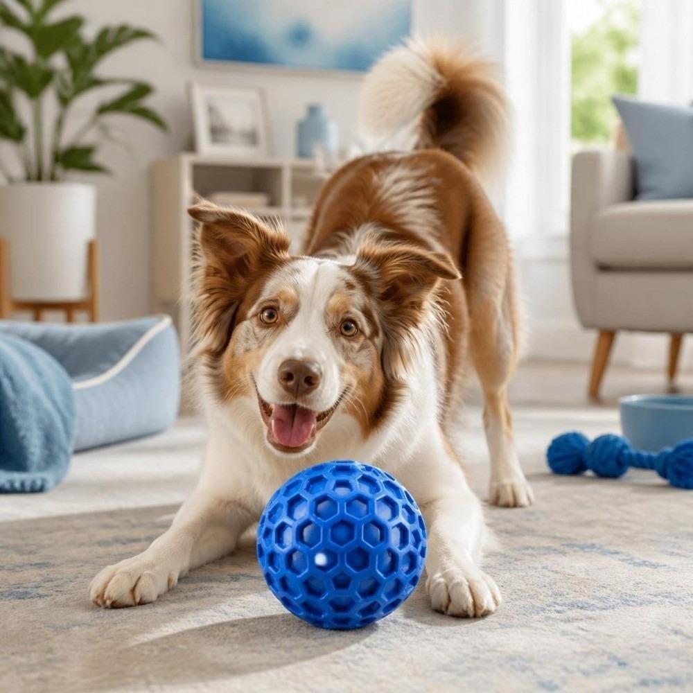 Rubber Dog Sound Ball Colorful Pet Toy Ball Puppy Toy Squeaky Dog Toy Training