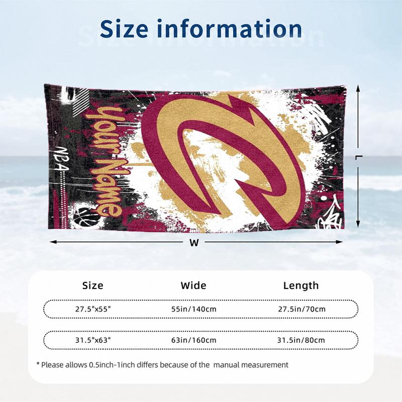 Cleveland Cavaliers Custom Name Beach Towels Also Serve As Bath Towels Summer Essential a Musthave for the Outdoors the Beach and the Pool