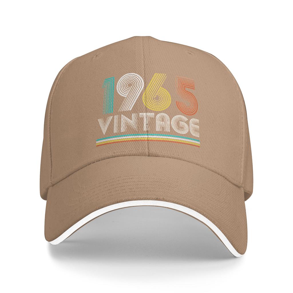 Vintage 1965 Birthday Retro 60th Sun Baseball Cap Summer Male Print Trucker Hat Sunscreen Retro Running Hippie Baseball Caps