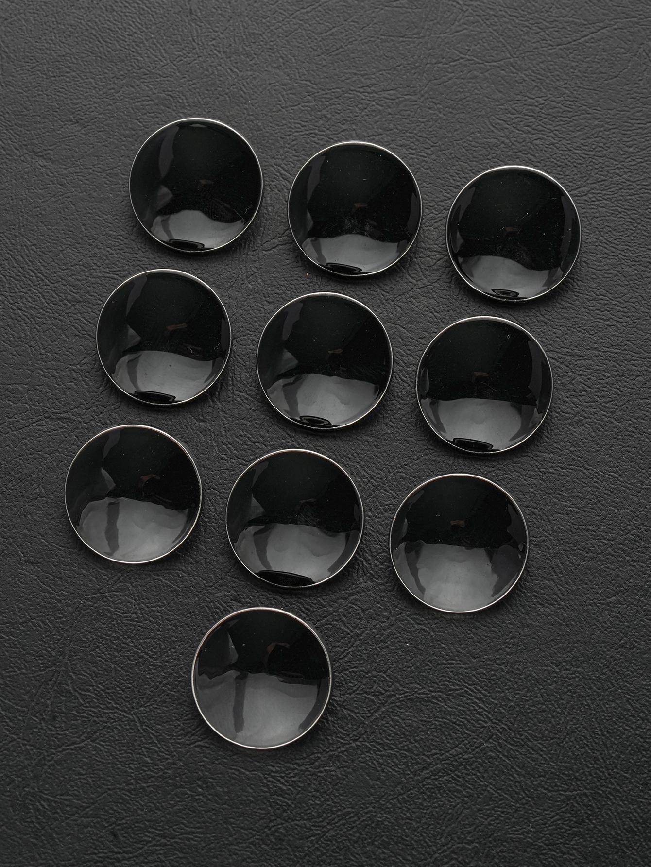 

10 шт./пакет Изысканная и красивая круглая кисточка Металлическая пуговица Одежда, Багаж, Ювелирные аксессуары 12mm-10pcs чёрный