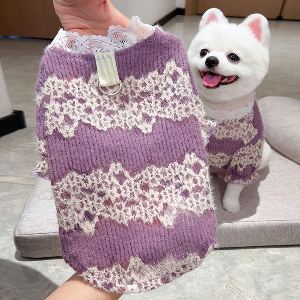 Pet Dog Cat Love Warm Hoodies Autumn Winter Dog Lace Sweater Universal Hoodie Designer Dog Clothes for Small Medium Dogs Product