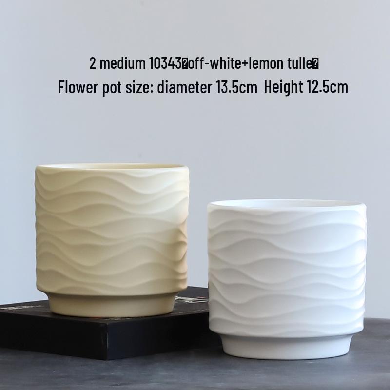 Nordic Minimalist Ceramic Flower Pot with Tray for Phalaenopsis, Orchid, and Succulent Plants