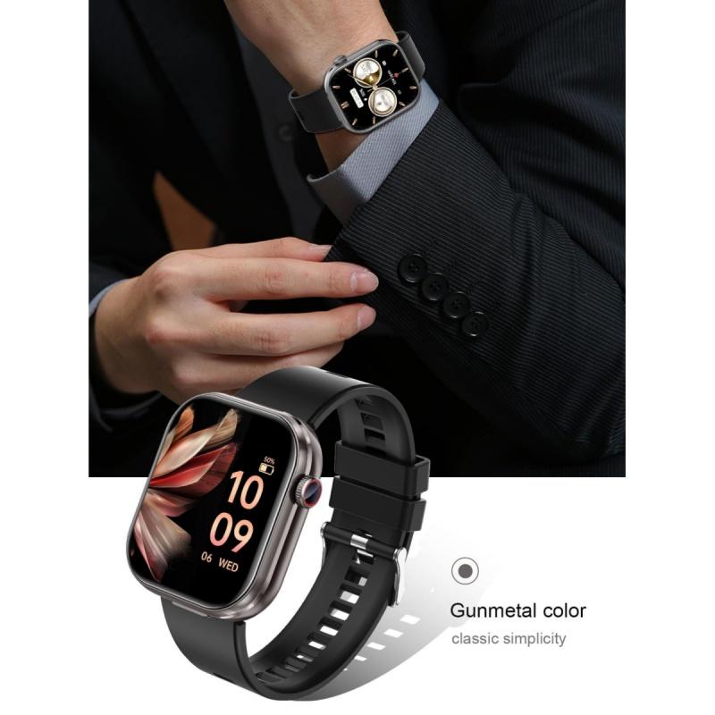 Rainbuvvy T99 TWS Smartwatch Wireless Earbuds 2.02inches IPS 320x385 BT5.0 Bluetooth Call IP67 Waterproof Smart Bracelet 300mAh Support Multi-language