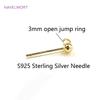 S925 Sterling Silver Pin Findings 14K Gold Plated Ball Shape Stud Earring Base For DIY Jewelry Making Accessories Wholesale