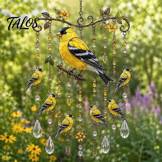 Nature-inspired Wind Chime Outdoor Bird Chimes, Decorative Hanging Pendants, Acrylic Garden Ornament Window Hangings for Porch Patio Decorations Cozy
