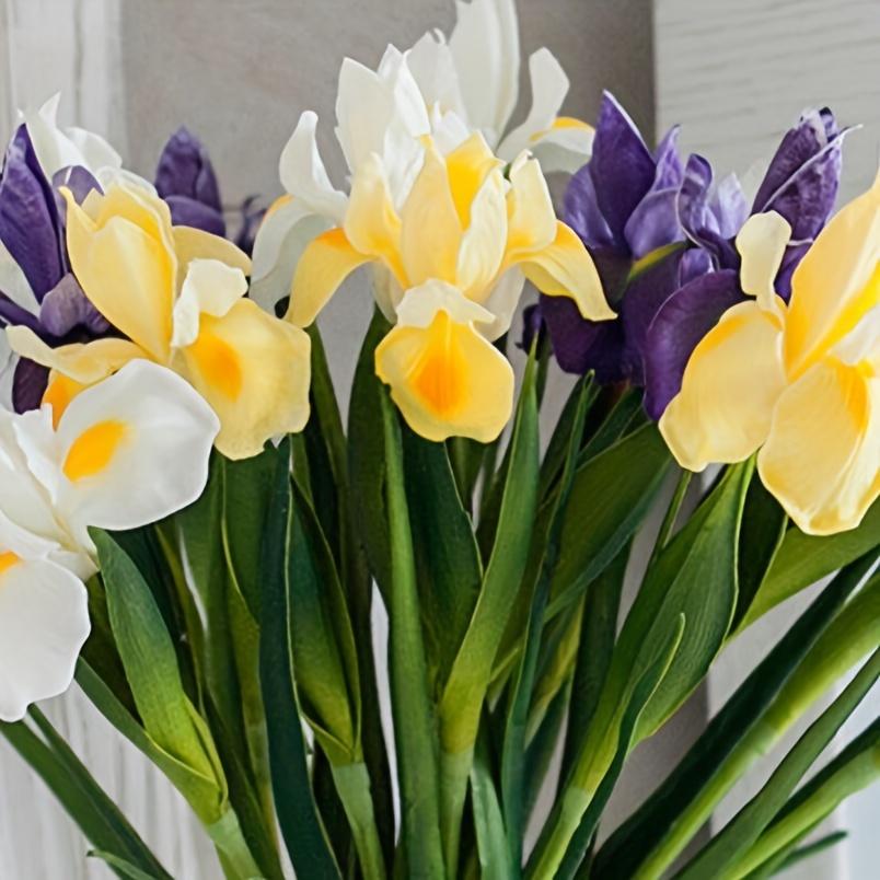 1 Stück, fühlt sich echt an, hochwertig, simulierte PU-Irisblume, Heimdekoration, Raumdekoration, Urlaubsdekoration, Partydekoration