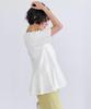 Yours Asymmetrical Frill Docking BDXN1790 Large White T-Shirt Women's