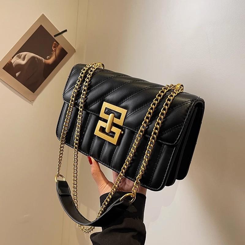Autumn and Winter Retro Small Bag Women's New Popular Versatile Chain Messenger Bag Fashionable Shoulder Small Square Bag