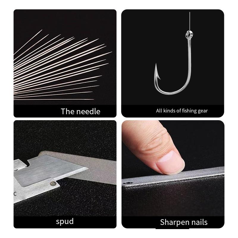 1PC Gancho de Rectificar Piedra Superduro Diamante Gancho de Rectificar Lima Gancho de Rectificar Gancho de Rectificar Camping Exterior Mini Cuchillo Rectificar Pesca Herramienta de Rectificar