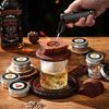 Zestaw do wędzenia whiskey z wiórkami drewna - 6 smaków, Infuzer do wędzenia drinków Old Fashioned, na koktajle, urodziny, bourbon, na prezenty