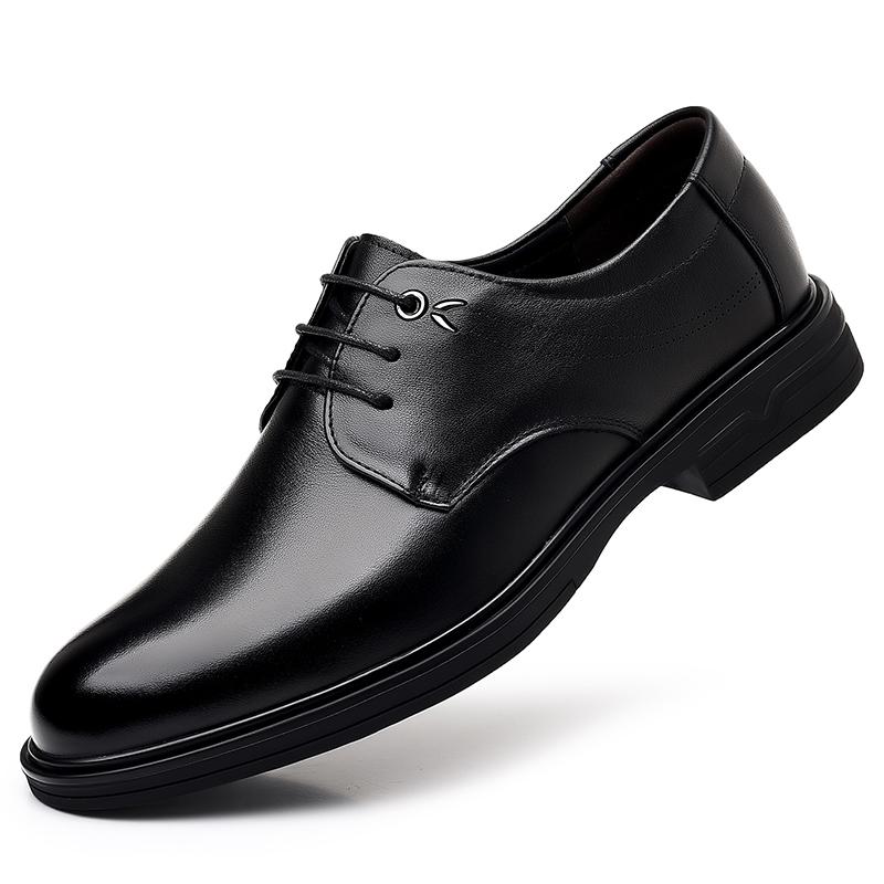 Fashion Outdoor Walk Flats Classic Men's Casual Leather Oxfords Shoes Lace Up Business Formal Dress Footwear Lace Up Male Derby Shoes