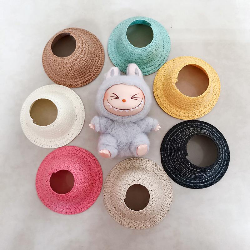 

Only Hat For Labubu Empty Straw Hat Pastoral Style Doll Accessories Hat бежевий